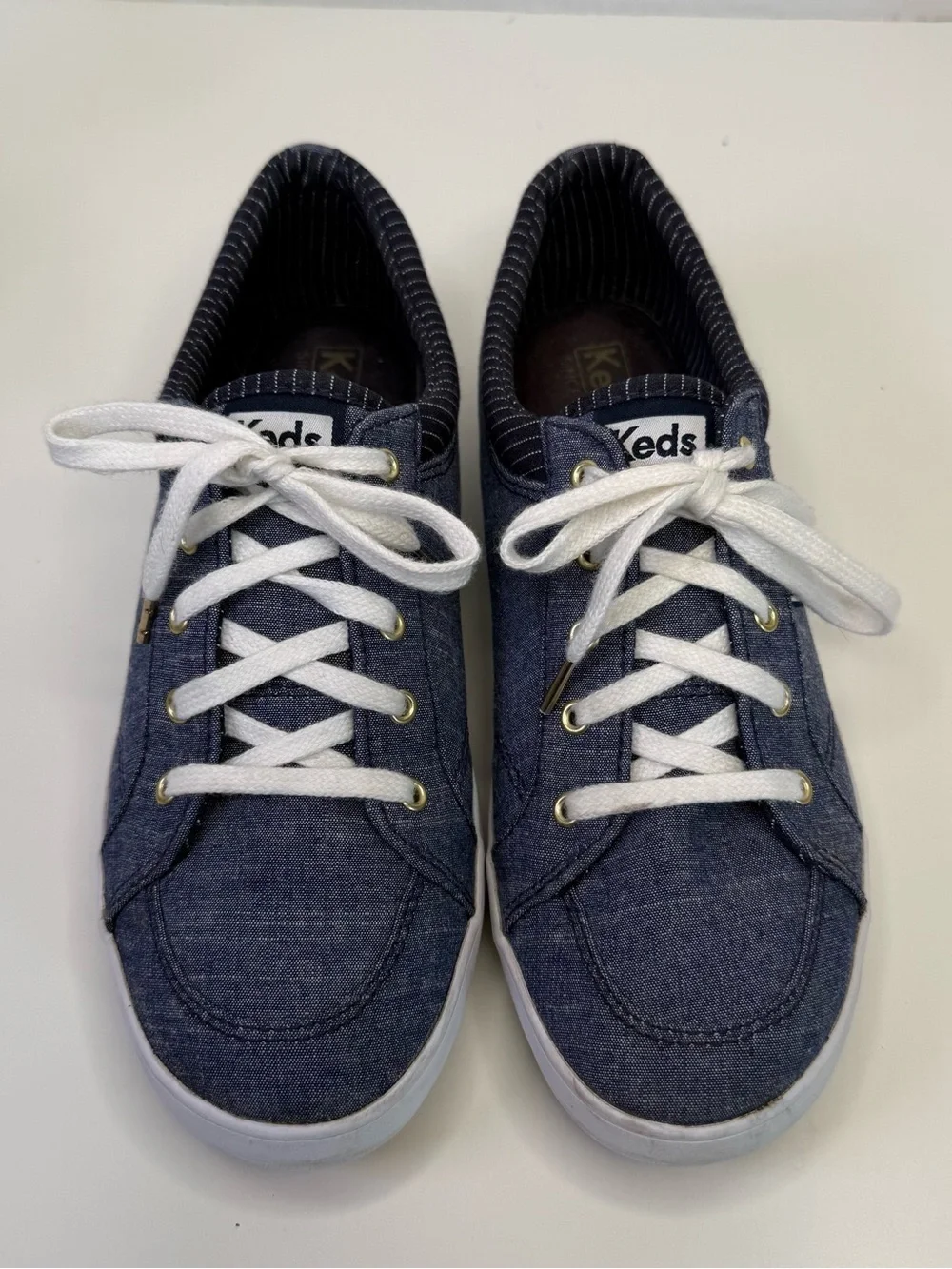 Keds Center III Textile Lace Up Women's Denim Chambray Shoes Sneakers Size 7.5